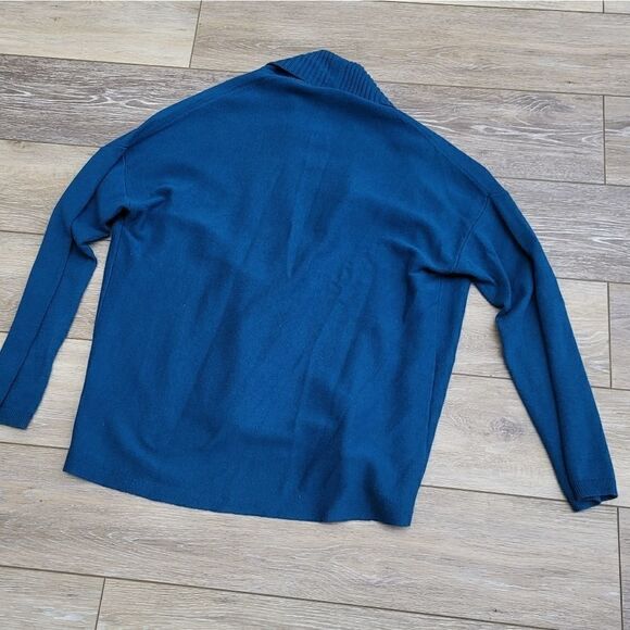 Talbots s/p dark teal cardigan ribbed edge - Picture 5 of 8